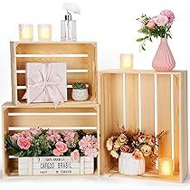 SUNGOD ゴーグル(ケース、箱付き) Amazon.com: Soaoo 3 Pcs Decorative Nesting Wooden Crates for